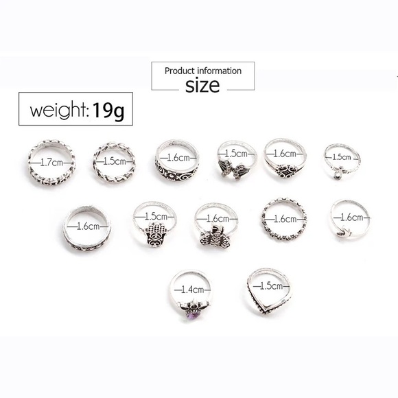 3/$30 🤍 Bohemian Silver Ring Set - Picture 4 of 5